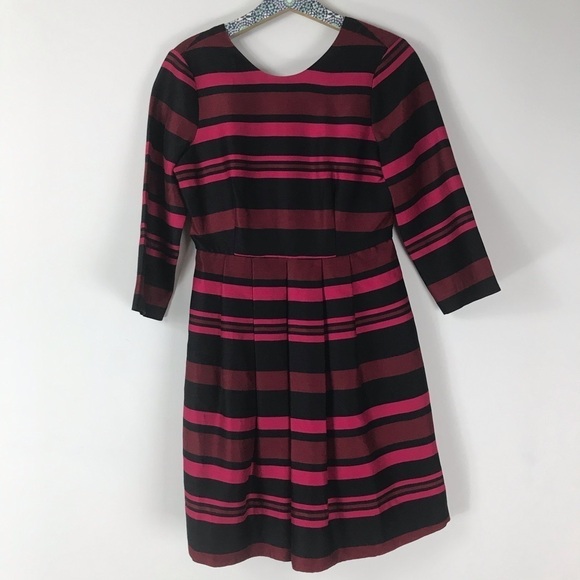 DRAPER JAMES Striped 3/4 Sleeve Fit Flare Dress 6 - Picture 5 of 14